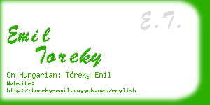 emil toreky business card