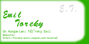 emil toreky business card